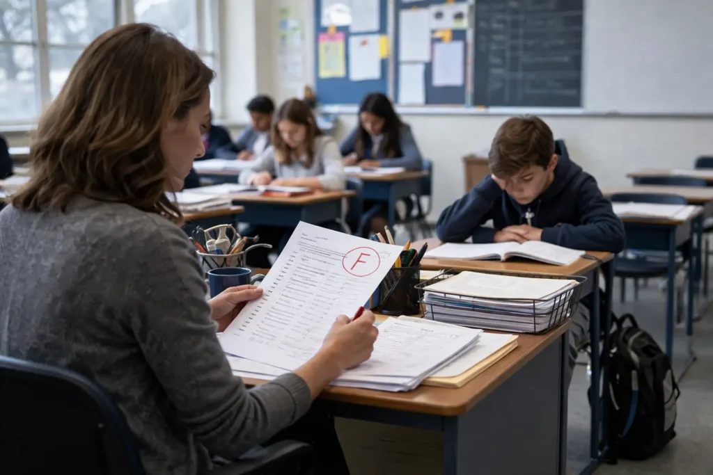 Teacher noticing student;s' downfall